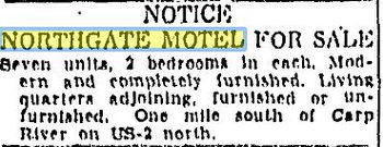 North Gate Motel (North-Gate Motel) - Sept 1961 For Sale (newer photo)